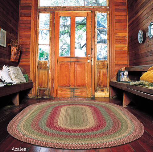 Azalea Green Braided Rug