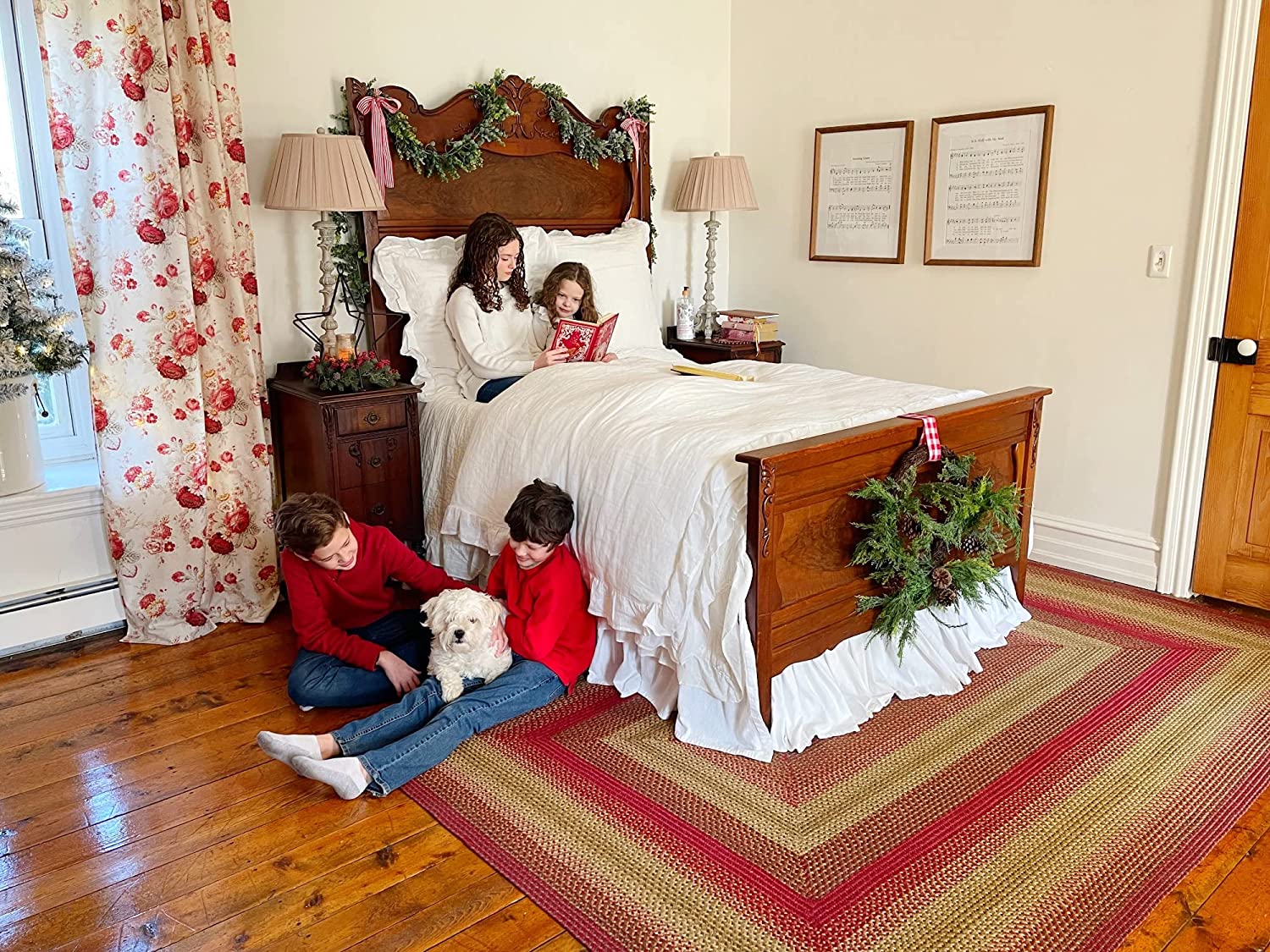 cider bran red braided rugs for christmas bedroom