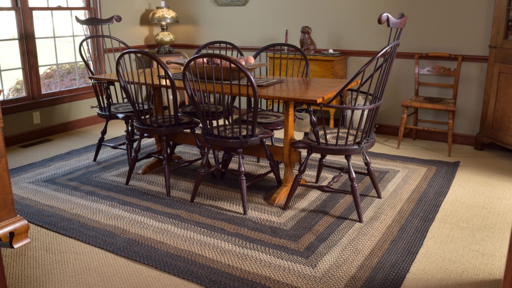 black braided rug